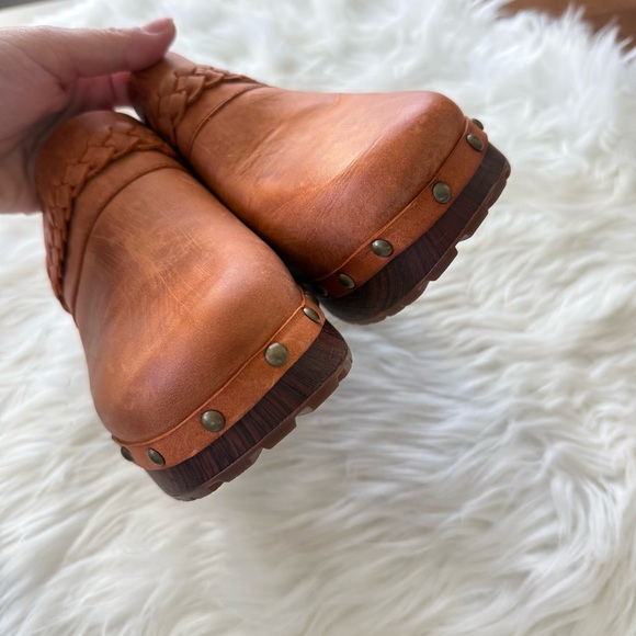 Kork Ease | Women’s TILLY Clog Orange Brown Leather Slip On Studded Clogs Mules - Picture 4 of 9